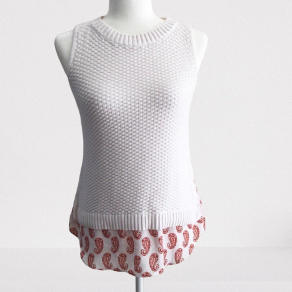 LOFT Outlet sleeveless sweater paisley print top